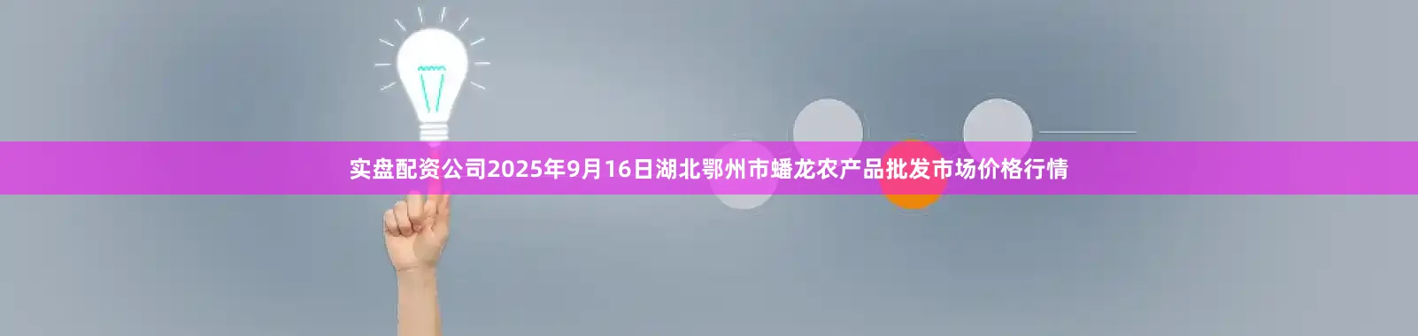 实盘配资公司2025年9月16日湖北鄂州市蟠龙农产品批发市场价格行情